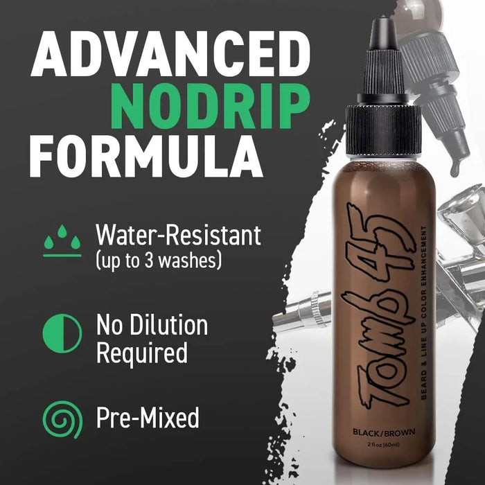 Tomb45 Beard and Line Up Color Enhancement - Black/Brown - 2 oz