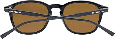 Mont Blanc MB599S 01M - Shiny Black-Brown Polarized by Mont Blanc for Men - 49-19-145 mm Sunglasses