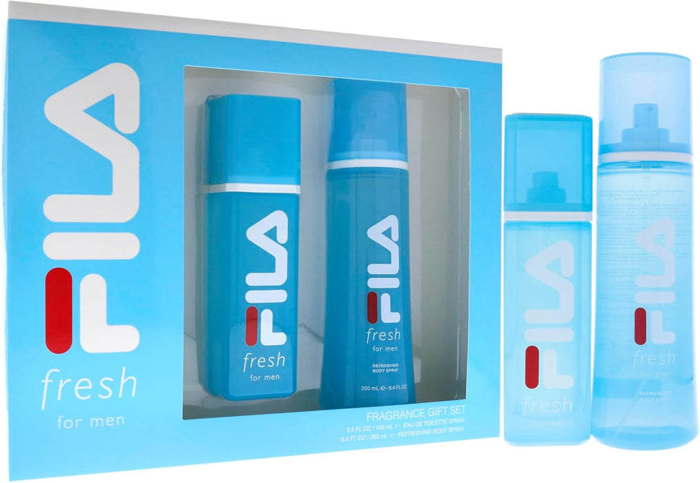 Fila Fresh by Fila for Men - 2 Pc Gift Set 3.4 oz EDT Spray, 8.4 oz Body Spray