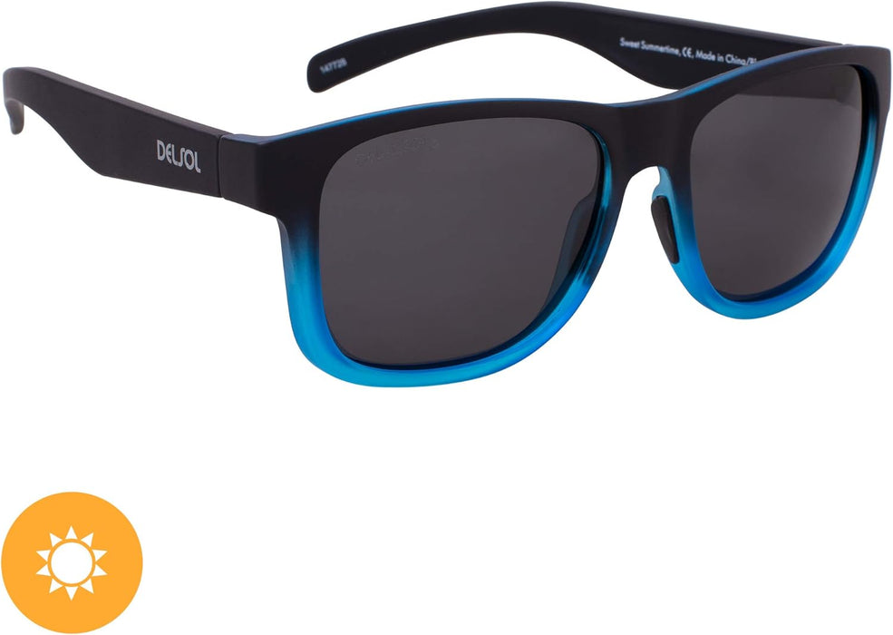 Solize Sweet Summertime - Noir et Bleu Clair à Bleu par DelSol pour Unisexe - 1 Lunettes de Soleil