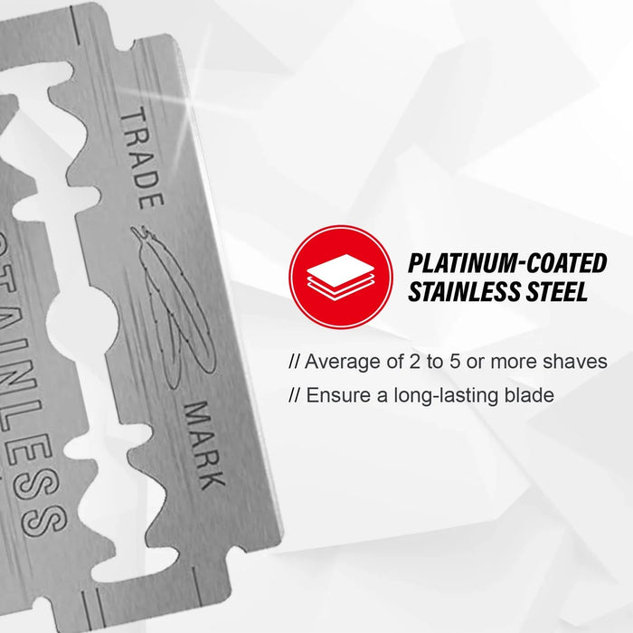 Feather Hi Stainless Double Edge Blades, 5 Count