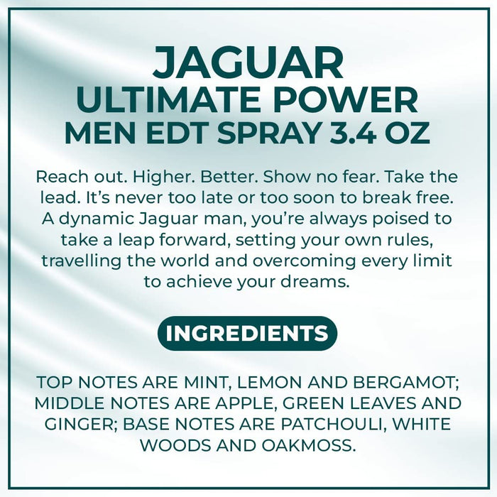 Ultimate Power de Jaguar para hombres - Spray EDT de 3,4 oz