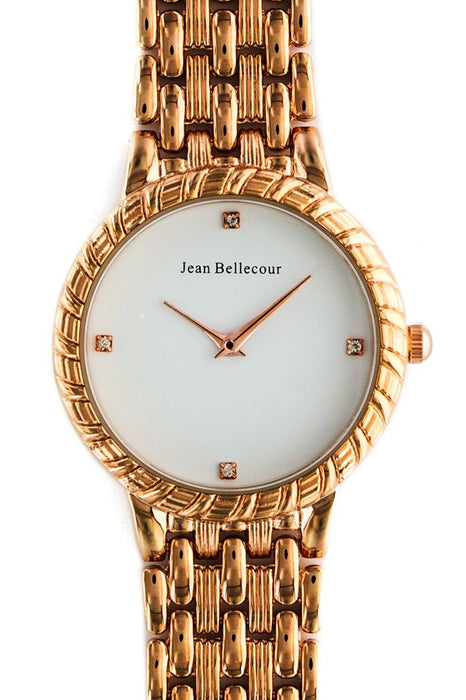 REDS20 Dufrene - Gold Stainless Steel Bracelet Watch by Jean Bellecour for Women - 1 Pc Watch