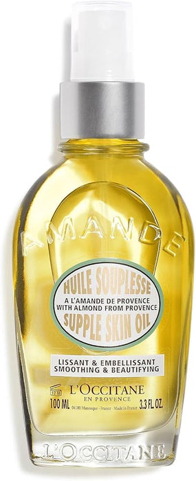 Huile pour peau souple d'amande de LOccitane pour unisexe - Huile pour le corps 3,4 oz