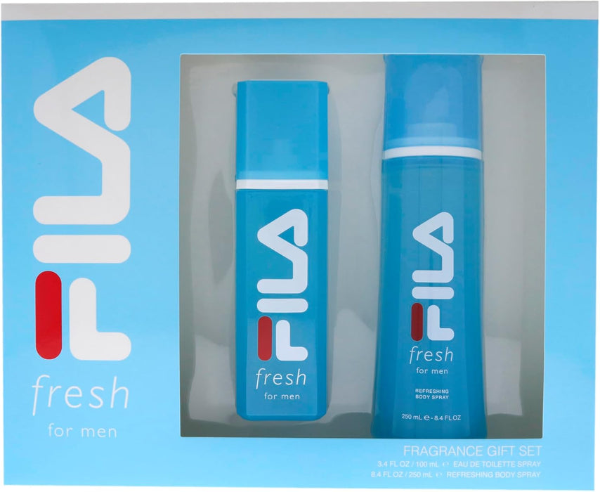 Fila Fresh by Fila for Men - 2 Pc Gift Set 3.4 oz EDT Spray, 8.4 oz Body Spray