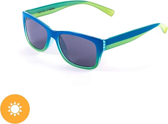 Kids Solize Hello Summer - Bleu et jaune à vert par DelSol pour enfants - 1 lunettes de soleil