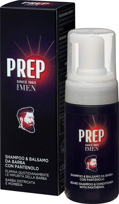 Beard Shampoo and Conditioner with Panthenol by Prep for Men - 3.4 oz Shampoo and Conditioner