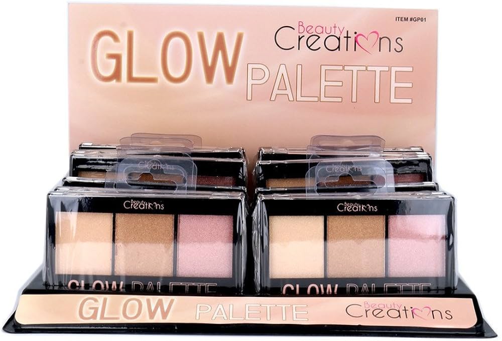 BEAUTY CREATIONS Glow Palette Présentoir, 12 pièces