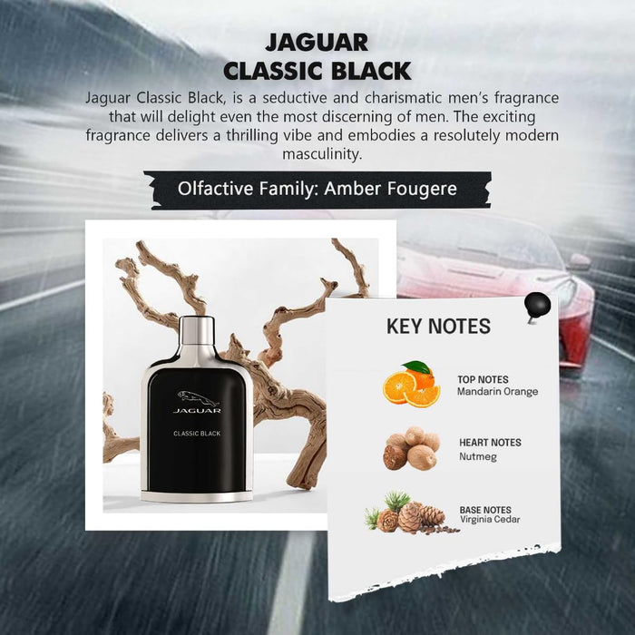 Jaguar Classic Black by Jaguar for Men - 3.4 oz EDT Spray