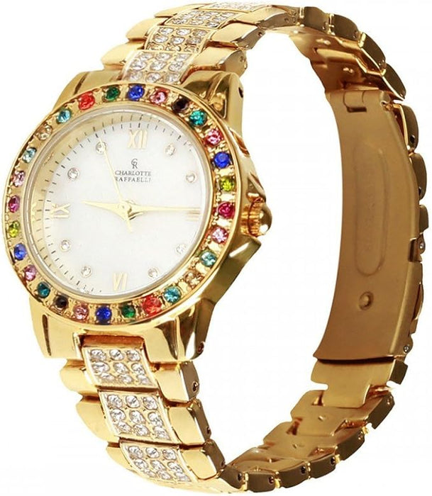 CRM001 Gold/Multicolor Stainless Steel Bracelet Watch by Charlotte Raffaelli for Women - 1 Pc Watch