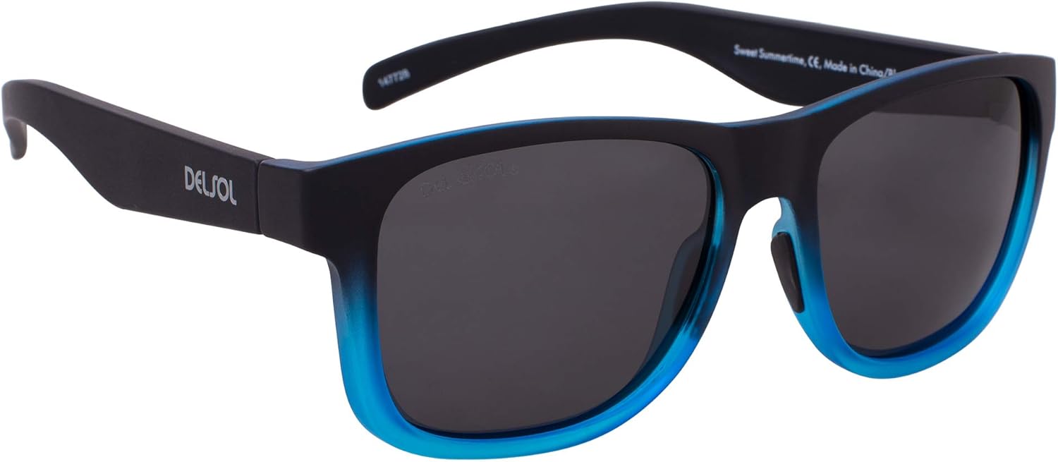 Solize Sweet Summertime - Noir et Bleu Clair à Bleu par DelSol pour Unisexe - 1 Lunettes de Soleil