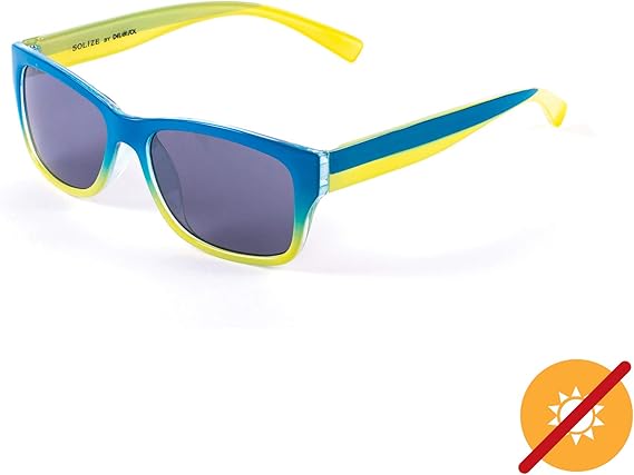 Kids Solize Hello Summer - Bleu et jaune à vert par DelSol pour enfants - 1 lunettes de soleil