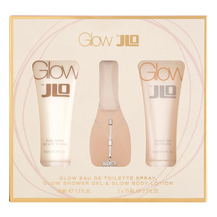 Glow by Jennifer Lopez for Women - 3 Pc Gift Set 3.4oz EDT Spray, 2.5oz Body Lotion, 2.5oz Shower Gel