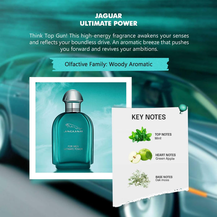 Ultimate Power de Jaguar para hombres - Spray EDT de 3,4 oz