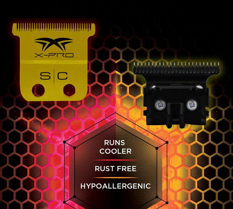 StyleCraft Replacement Fixed X-Pro Precision Gold Trimmer Blade with Black Diamond Carbon DLC Set
