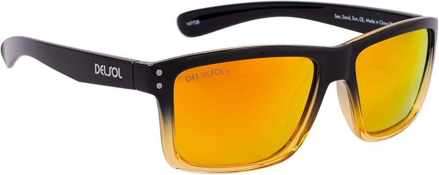 Solize Sea Sand Sun - Black and Clear to Yellow by DelSol for Unisex - 1 Pc Sunglasses