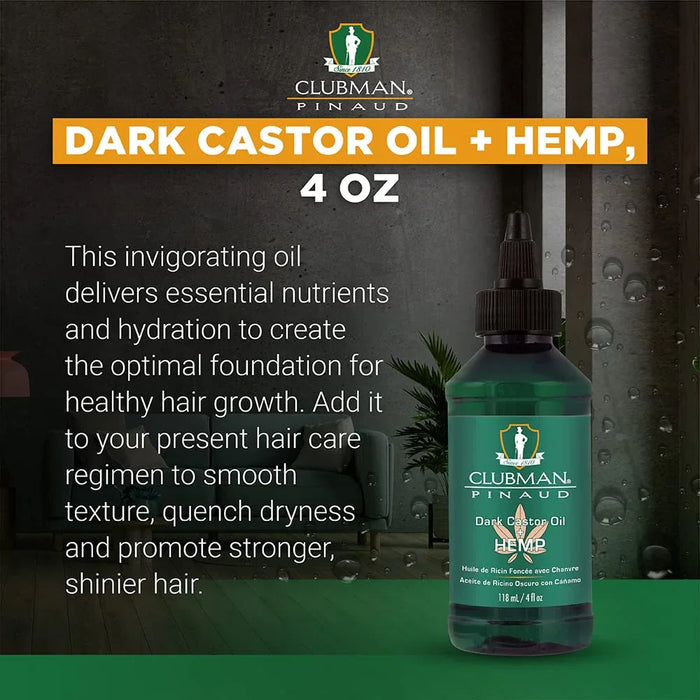 Clubman Pinaud Dark Castor Oil + Hemp, 4 fl oz