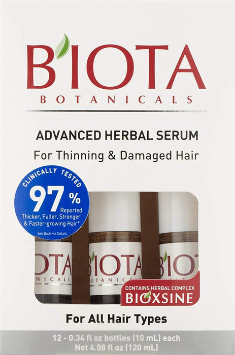 Biota Botanicals Advanced Herbal Care Serum for Thinning - Damaged Hair 12 x 10ml / 0.34 oz