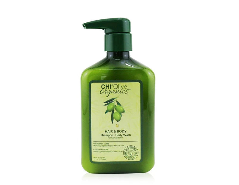 Shampoing pour cheveux et corps Olive Naturals par CHI pour unisexe - Nettoyant pour le corps 11,5 oz 