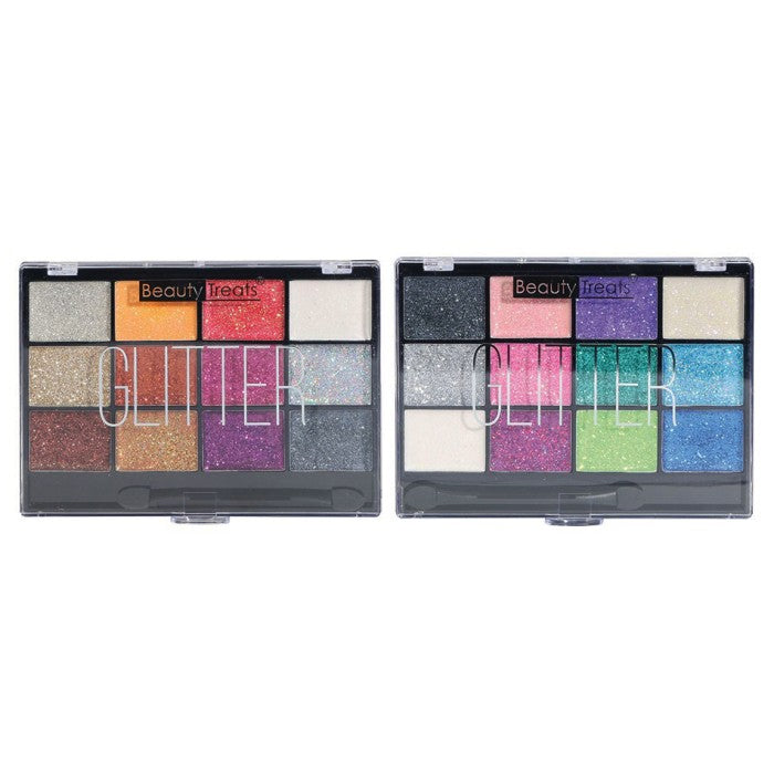 BEAUTY TREATS Sparkle Glitter Palette Display Case Set 12 Pieces