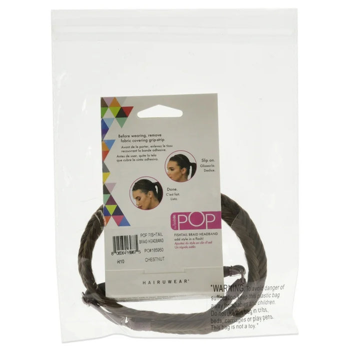 Pop Fishtail Braid Headband - R10 Chestnut by Hairdo for Women - 1 Pc Hair Band - Pack of 2