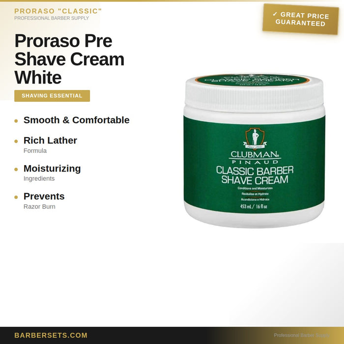 PRORASO "CLASSIC" Proraso Pre Shave Cream 100ml White