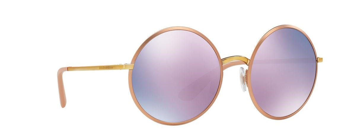 Dolce and Gabbana DG 2155 1294-5R - Matte Pink Gold-Dark Grey Pink by Dolce and Gabbana for Women - 56-20-140 mm Sunglasses