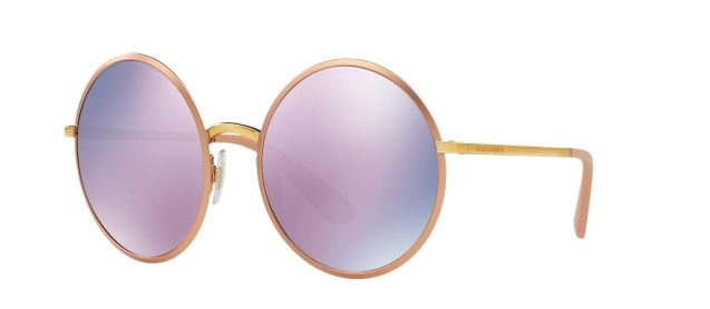 Dolce and Gabbana DG 2155 1294-5R - Matte Pink Gold-Dark Grey Pink by Dolce and Gabbana for Women - 56-20-140 mm Sunglasses