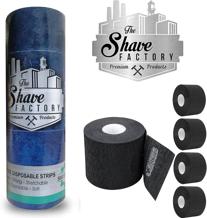 The Shave Factory Neck Strips - Black, 100 Roll, 10000 Strips