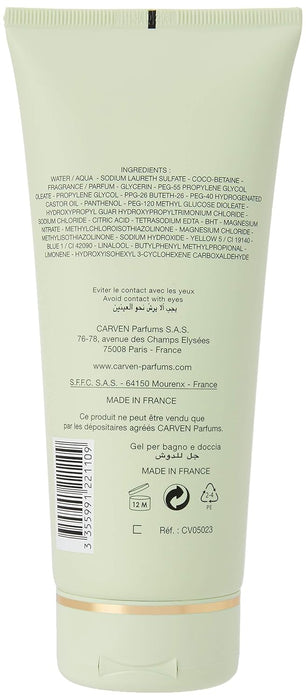 Leau De Toilette de Carven para mujeres - Gel de ducha y baño ligero de 6,66 oz