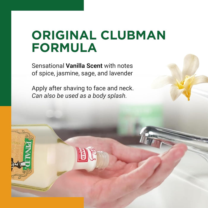 CLUBMAN Classic Vanilla After Shave Lotion, 6 oz