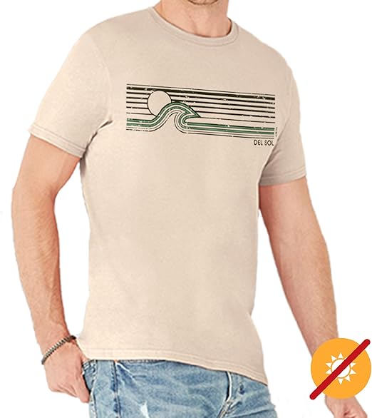 Men Crew Tee - Sunset Wave - Grey by DelSol for Men - 1 Pc T-Shirt (S)