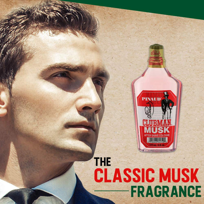 CLUBMAN Musk After Shave Cologne, 6 oz