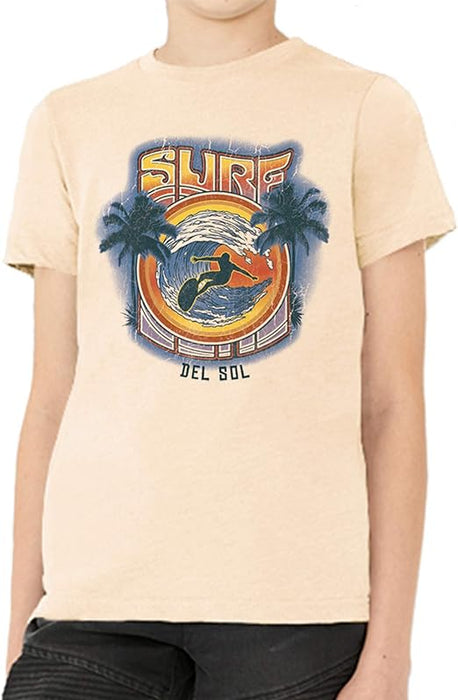 Men Crew Tee - Surf - Beige par DelSol pour Homme - 1 Pc T-Shirt (YL)