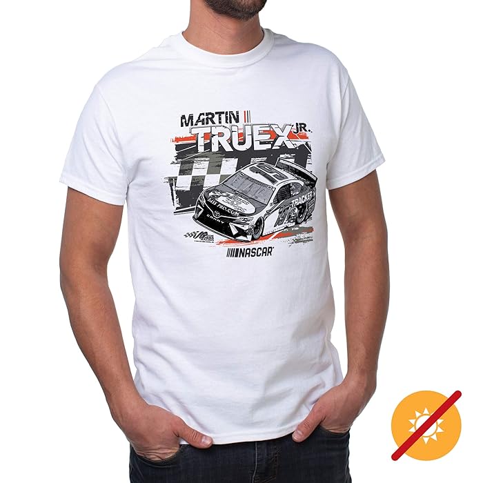 NASCAR Mens Classic Crew Tee - Martin Truex Jr - 2 White par DelSol pour homme - T-shirt 1 pièce (XL)