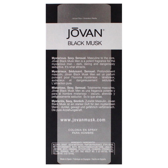 Jovan Black Musk de Jovan para hombres - Colonia en spray de 3 oz