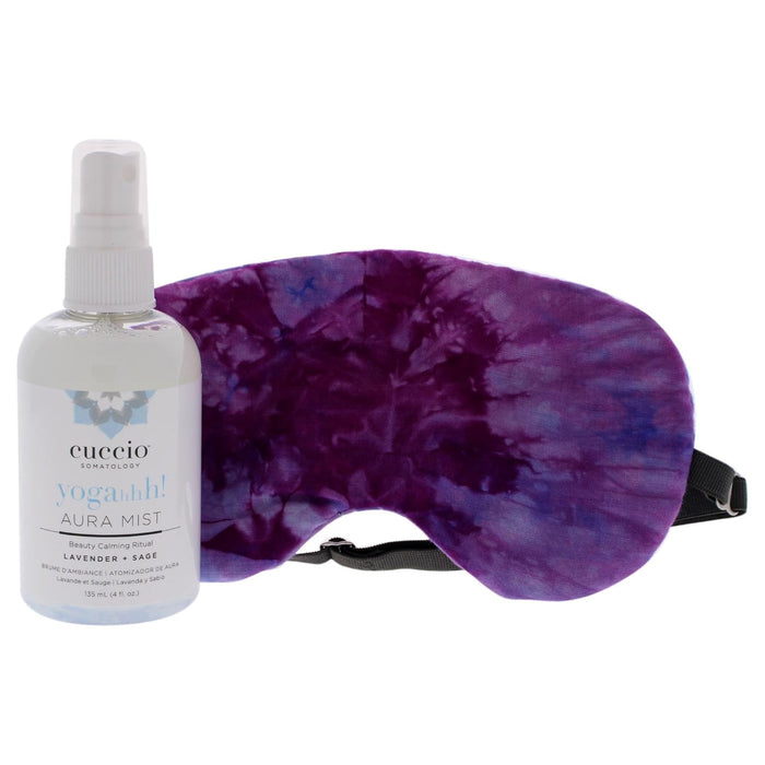 Namaste Dreams Duo Kit by Cuccio Somatology for Unisex - 2 Pc 4oz Yogahhh Aura Mist, 1 Pc Lavender Tie Dye Sleep Eye Mask