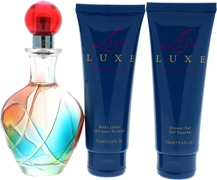 Live Luxe by Jennifer Lopez for Women - 3 Pc Gift Set 3.4oz EDP Spray, 2.5oz Shower Gel, 2.5oz Body Lotion