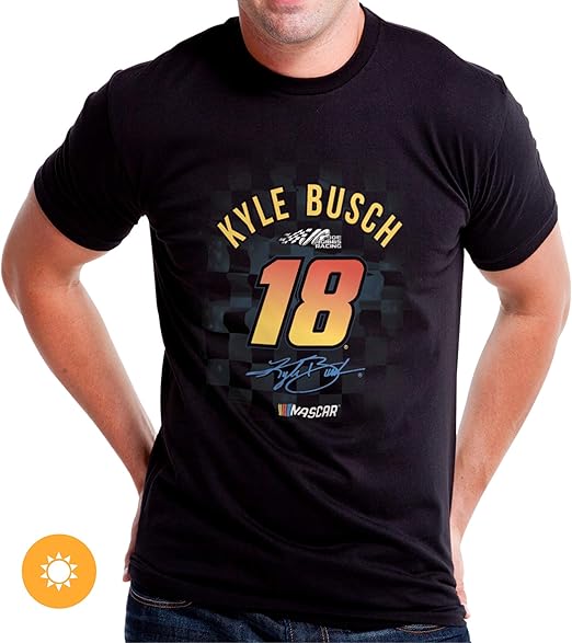 NASCAR Mens Classic Crew Tee - Kyle Busch - 2 Black par DelSol pour homme - 1 T-shirt (L)