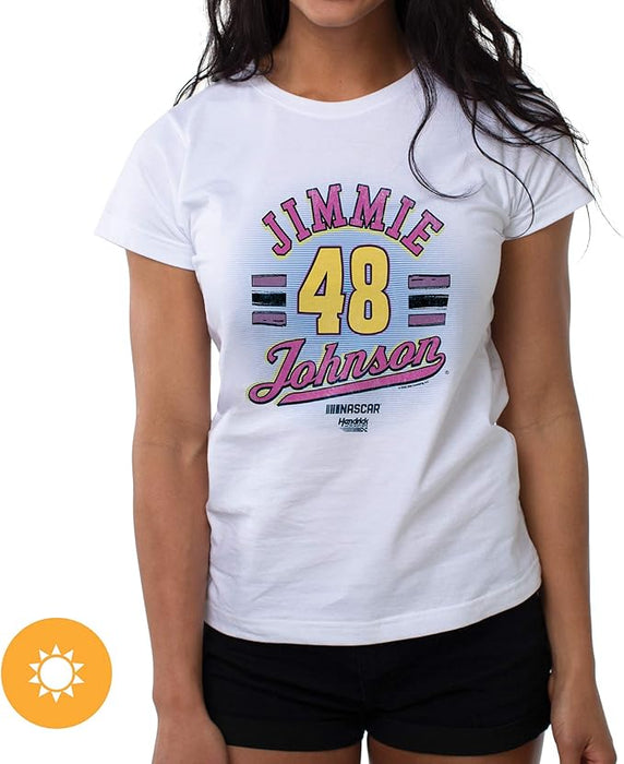 NASCAR Womens Crew Tee - Jimmie Johnson - 8 White par DelSol pour femme - 1 Pc T-Shirt (L)