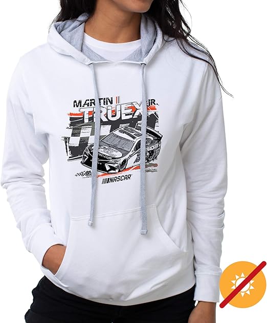 Sweat à capuche NASCAR - Martin Truex Jr - 2 Blanc par DelSol pour femme - T-shirt 1 pièce (M)