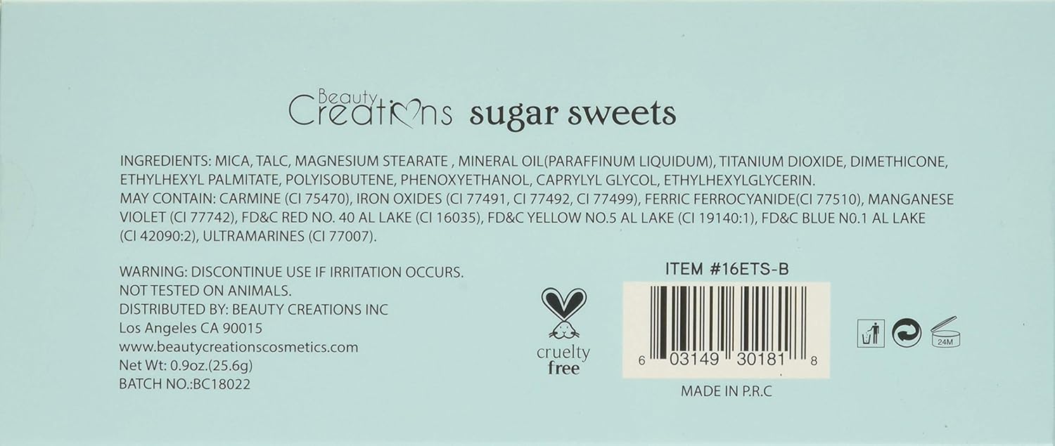 BEAUTY CREATIONS Sugar Sweets Palette