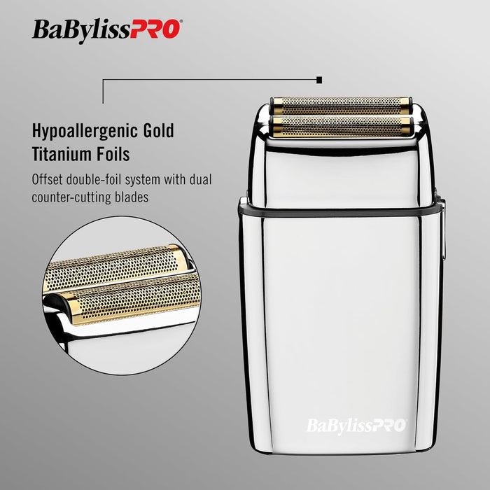 BaBylissPRO FOILFX02 Cordless Metal Double Foil Shaver