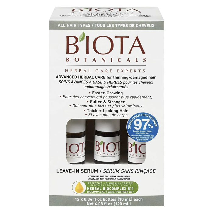 Biota Botanicals Advanced Herbal Care Serum for Thinning - Damaged Hair 12 x 10ml / 0.34 oz