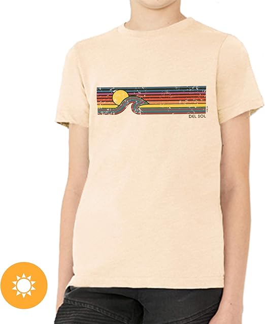 Men Crew Tee - Sunset Wave - Grey by DelSol for Men - 1 Pc T-Shirt (S)