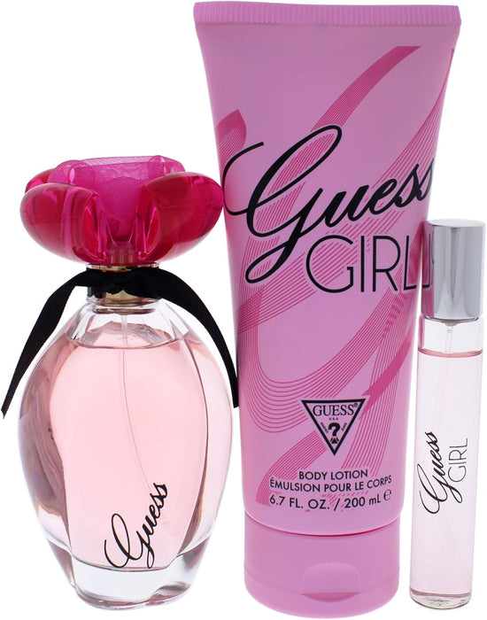 Guess Girl by Guess for Women - 3 Pc Gift Set 3.4oz EDT Spray, 0.5oz EDT Spray, 6.7oz Body Lotion