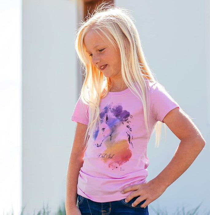 Girls Crew Tee - Unicorn - Lilac by DelSol for Women - 1 Pc T-Shirt (YXS)