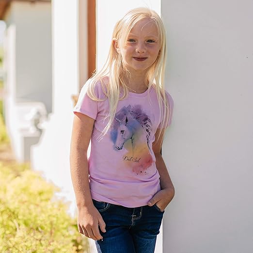 Girls Crew Tee - Unicorn - Lilac by DelSol for Women - 1 Pc T-Shirt (YL)