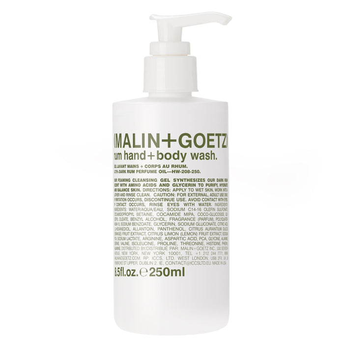 Nettoyant pour les mains et le corps au rhum de Malin + Goetz pour unisexe - Nettoyant pour le corps 8,5 oz