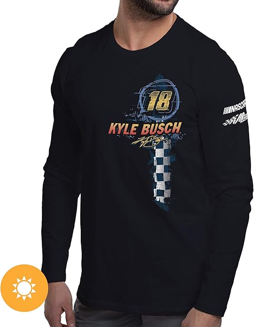 NASCAR T-shirt classique à manches longues pour homme – Kyle Busch – 8 Noir par DelSol pour homme – T-shirt 1 pièce (2XL)